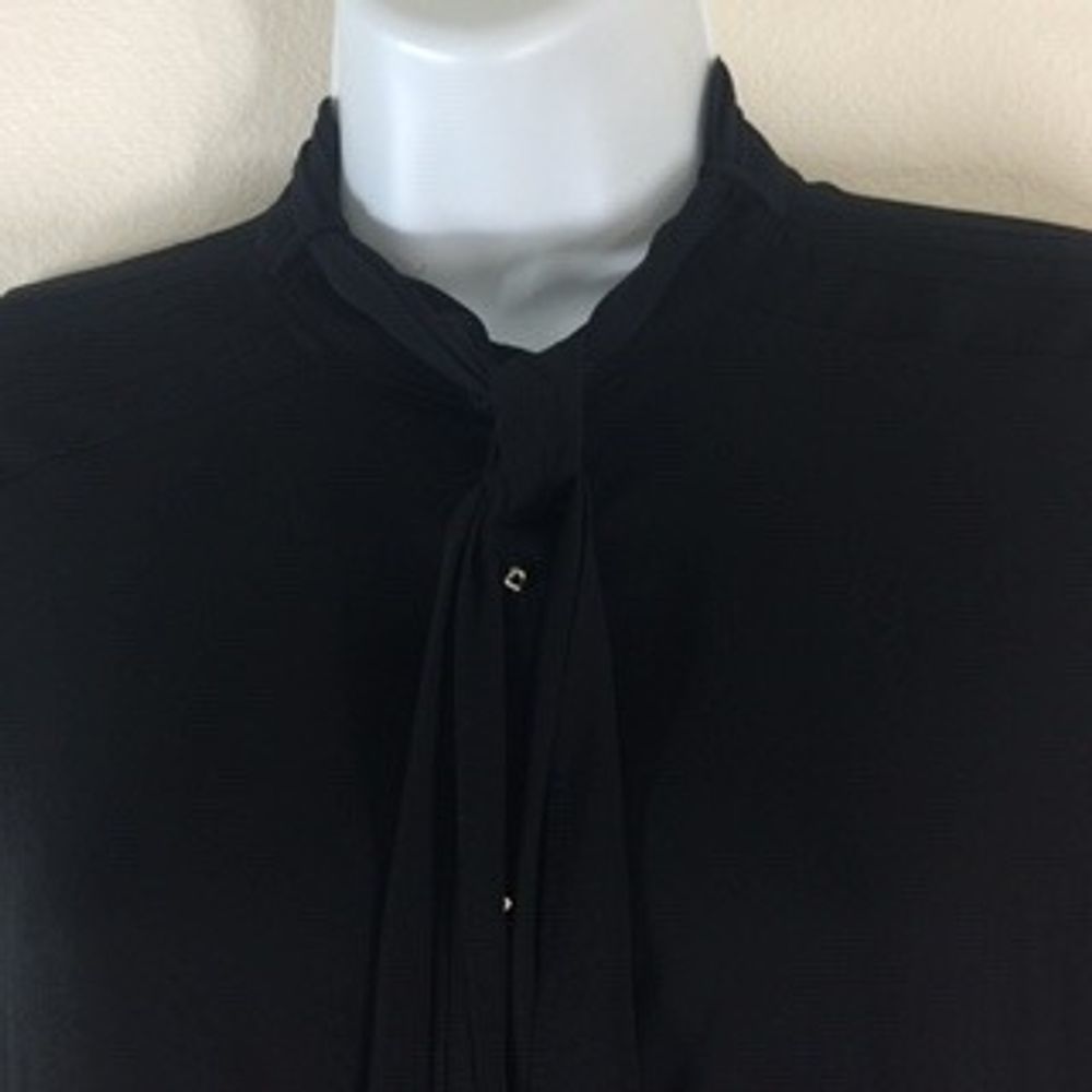 Zara Basic Black Gold Button Down Long Sleeve Top - image 2